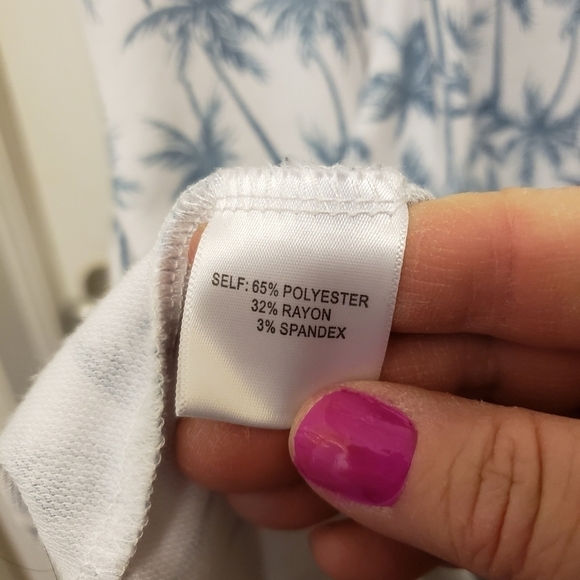 June & Delaneey Palm Tree Print Knit Casual Dress Size 1X - Picture 11 of 11